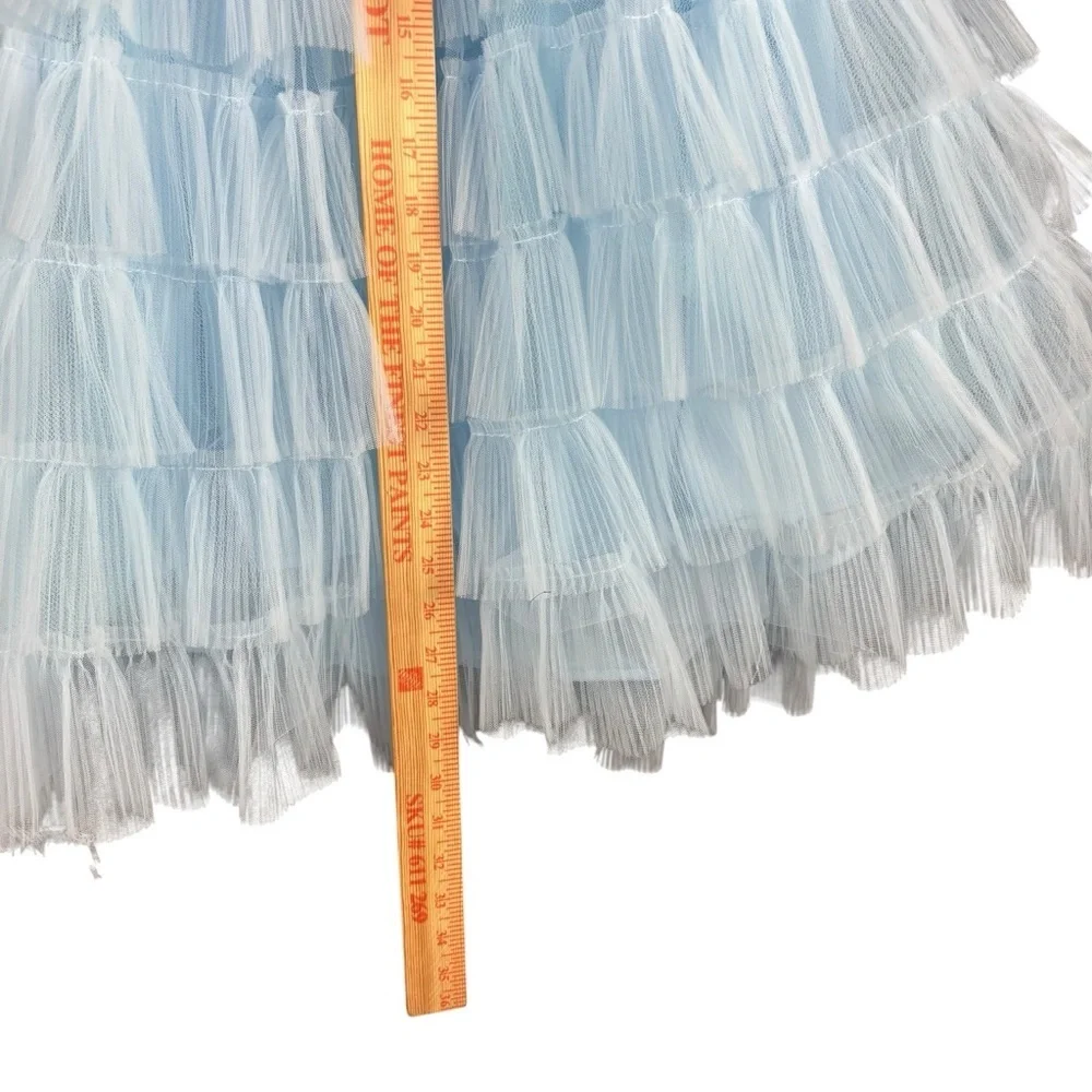 Mac Duggal Feathered Strapless Tulle Fit and Flare Prom/Homecoming Dress Sz 4 - Picture 7 of 14